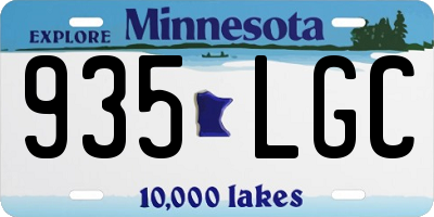 MN license plate 935LGC