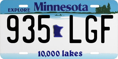 MN license plate 935LGF