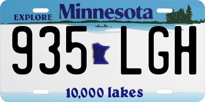 MN license plate 935LGH