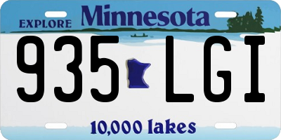 MN license plate 935LGI