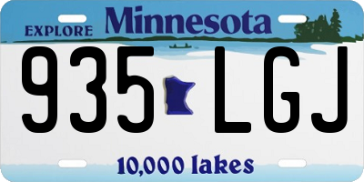 MN license plate 935LGJ