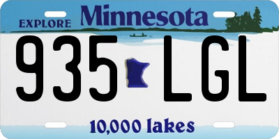 MN license plate 935LGL