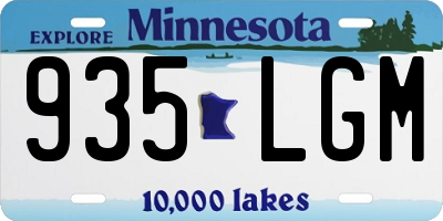MN license plate 935LGM
