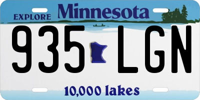 MN license plate 935LGN