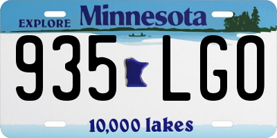 MN license plate 935LGO