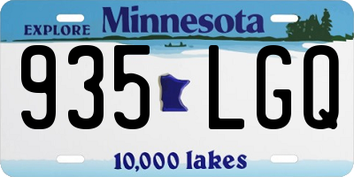 MN license plate 935LGQ