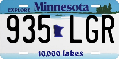 MN license plate 935LGR