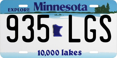 MN license plate 935LGS