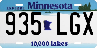MN license plate 935LGX