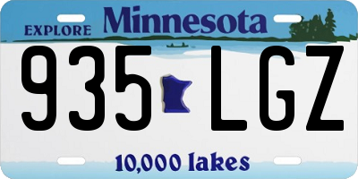 MN license plate 935LGZ