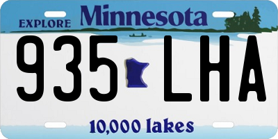 MN license plate 935LHA