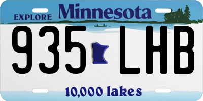 MN license plate 935LHB