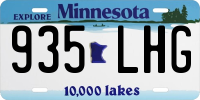 MN license plate 935LHG