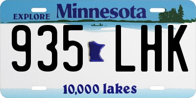 MN license plate 935LHK