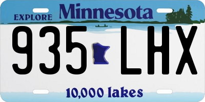 MN license plate 935LHX