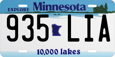 MN license plate 935LIA
