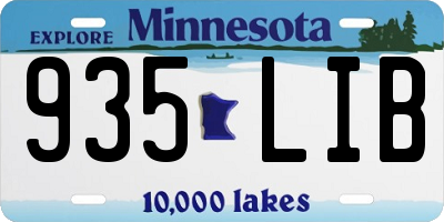 MN license plate 935LIB