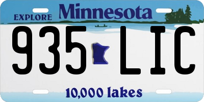 MN license plate 935LIC