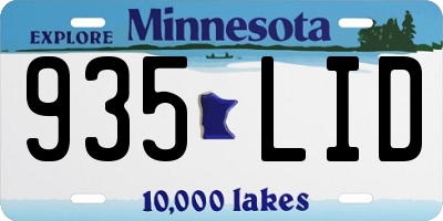 MN license plate 935LID
