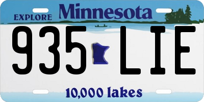MN license plate 935LIE
