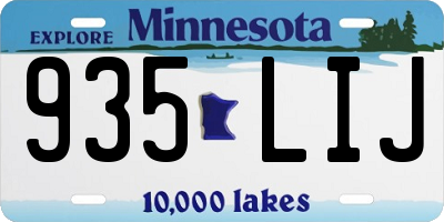 MN license plate 935LIJ