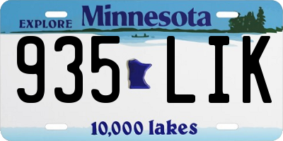 MN license plate 935LIK