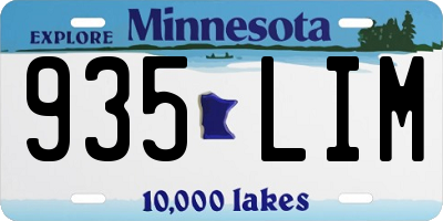 MN license plate 935LIM