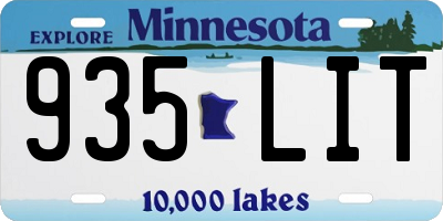 MN license plate 935LIT