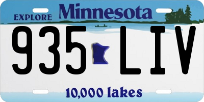 MN license plate 935LIV