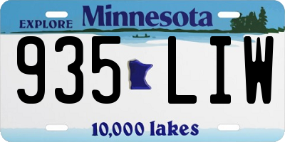 MN license plate 935LIW