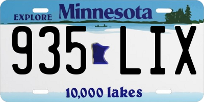 MN license plate 935LIX