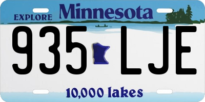 MN license plate 935LJE