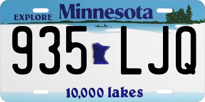 MN license plate 935LJQ