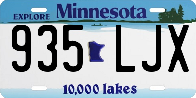 MN license plate 935LJX