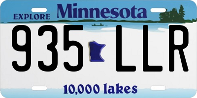 MN license plate 935LLR