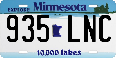 MN license plate 935LNC