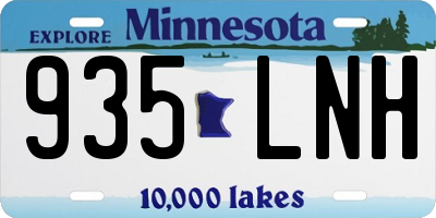 MN license plate 935LNH