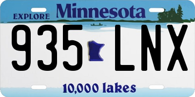MN license plate 935LNX
