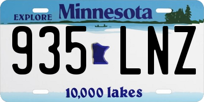 MN license plate 935LNZ