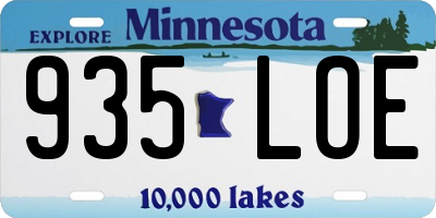 MN license plate 935LOE