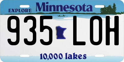MN license plate 935LOH