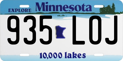 MN license plate 935LOJ
