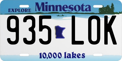 MN license plate 935LOK