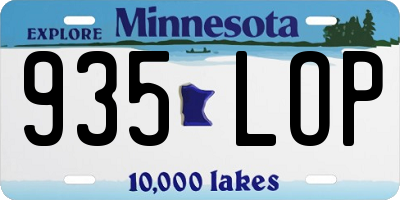 MN license plate 935LOP