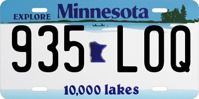 MN license plate 935LOQ