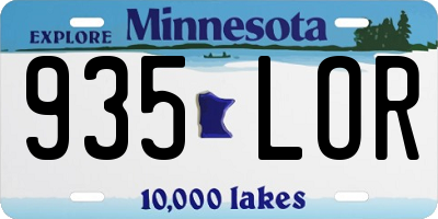 MN license plate 935LOR