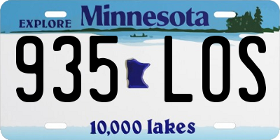 MN license plate 935LOS