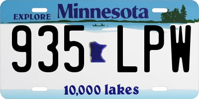 MN license plate 935LPW