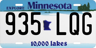 MN license plate 935LQG