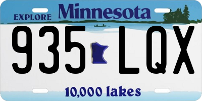 MN license plate 935LQX